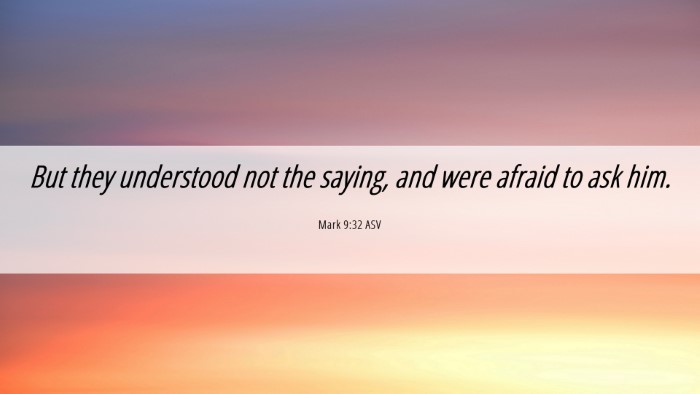 Picture 06 - Mark 9:32 ASV Desktop Wallpaper - But they understood not the saying, and were - Desktop Bible Verse Wallpaper
