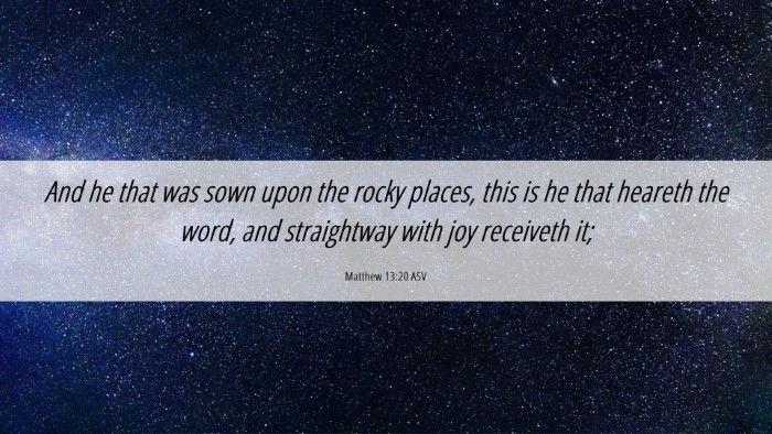 Picture 06 - Matthew 13:20 ASV Desktop Wallpaper - And he that was sown upon the rocky places, this - Desktop Bible Verse Wallpaper