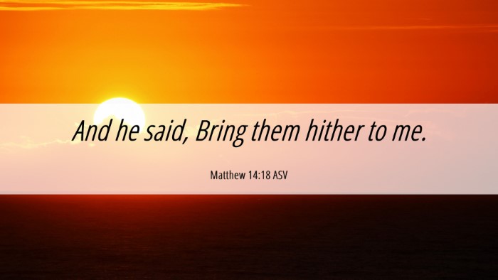 Picture 06 - Matthew 14:18 ASV Desktop Wallpaper - And he said, Bring them hither to - Desktop Bible Verse Wallpaper