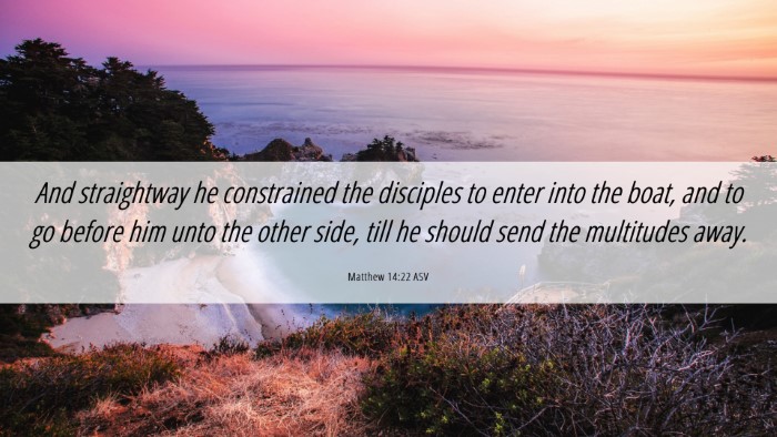 Picture 06 - Matthew 14:22 ASV Desktop Wallpaper - And straightway he constrained the disciples to - Desktop Bible Verse Wallpaper