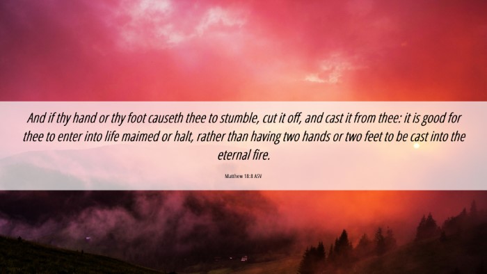 Picture 06 - Matthew 18:8 ASV Desktop Wallpaper - And if thy hand or thy foot causeth thee to - Desktop Bible Verse Wallpaper