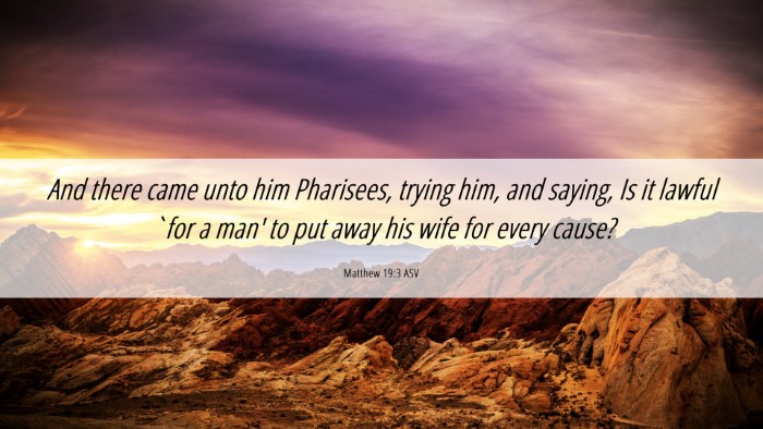 Picture 06 - Matthew 19:3 ASV Desktop Wallpaper - And there came unto him Pharisees, trying him, - Desktop Bible Verse Wallpaper