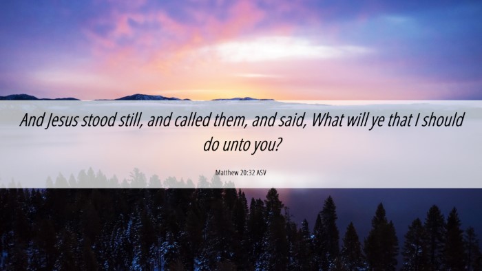 Picture 06 - Matthew 20:32 ASV Desktop Wallpaper - And Jesus stood still, and called them, and said, - Desktop Bible Verse Wallpaper