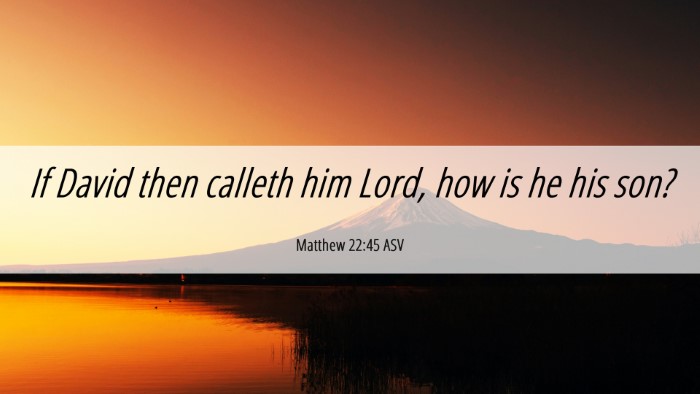 Picture 06 - Matthew 22:45 ASV Desktop Wallpaper - If David then calleth him Lord, how is he his - Desktop Bible Verse Wallpaper