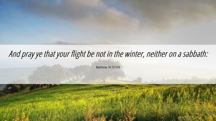 Picture 06 - Matthew 24:20 ASV Desktop Wallpaper - And pray ye that your flight be not in the - Desktop Bible Verse Wallpaper