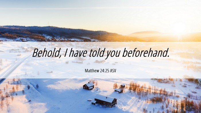 Picture 06 - Matthew 24:25 ASV Desktop Wallpaper - Behold, I have told you - Desktop Bible Verse Wallpaper