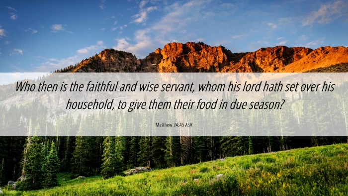 Picture 06 - Matthew 24:45 ASV Desktop Wallpaper - Who then is the faithful and wise servant, whom - Desktop Bible Verse Wallpaper
