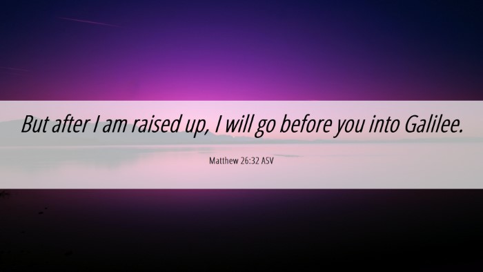 Picture 06 - Matthew 26:32 ASV Desktop Wallpaper - But after I am raised up, I will go before you - Desktop Bible Verse Wallpaper