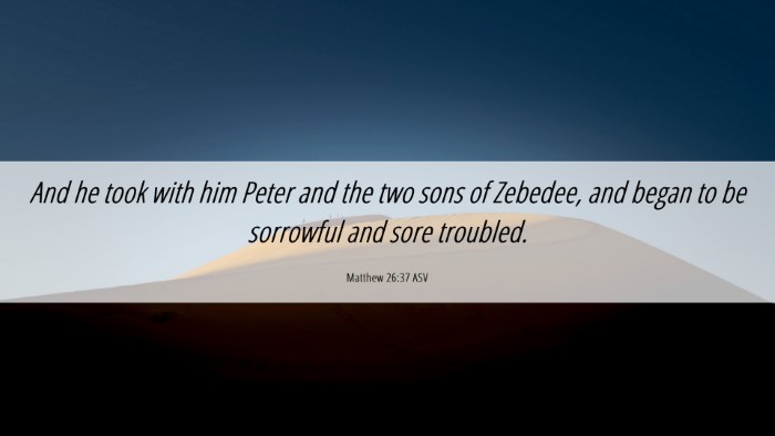 Picture 06 - Matthew 26:37 ASV Desktop Wallpaper - And he took with him Peter and the two sons of - Desktop Bible Verse Wallpaper