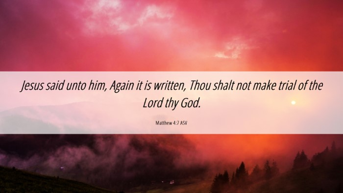 Picture 06 - Matthew 4:7 ASV Desktop Wallpaper - Jesus said unto him, Again it is written, Thou - Desktop Bible Verse Wallpaper