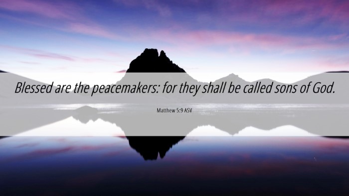 Picture 06 - Matthew 5:9 ASV Desktop Wallpaper - Blessed are the peacemakers: for they shall be - Desktop Bible Verse Wallpaper