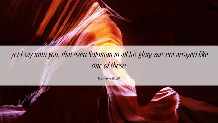 Picture 06 - Matthew 6:29 ASV Desktop Wallpaper - yet I say unto you, that even Solomon in all his - Desktop Bible Verse Wallpaper