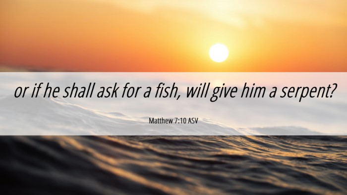 Picture 06 - Matthew 7:10 ASV Desktop Wallpaper - or if he shall ask for a fish, will give him a - Desktop Bible Verse Wallpaper