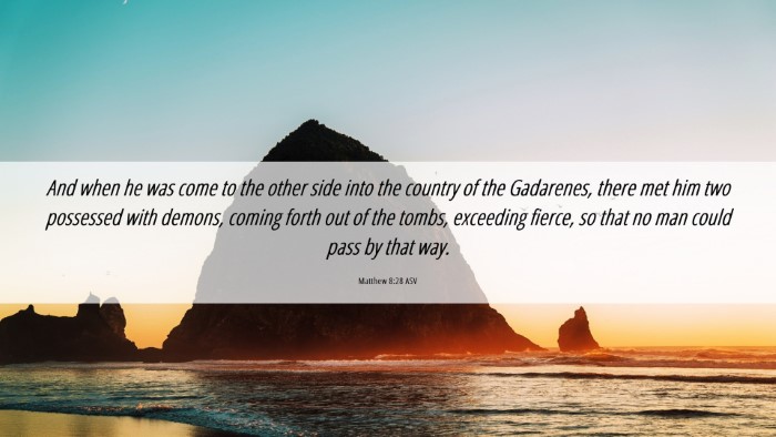 Picture 06 - Matthew 8:28 ASV Desktop Wallpaper - And when he was come to the other side into the - Desktop Bible Verse Wallpaper