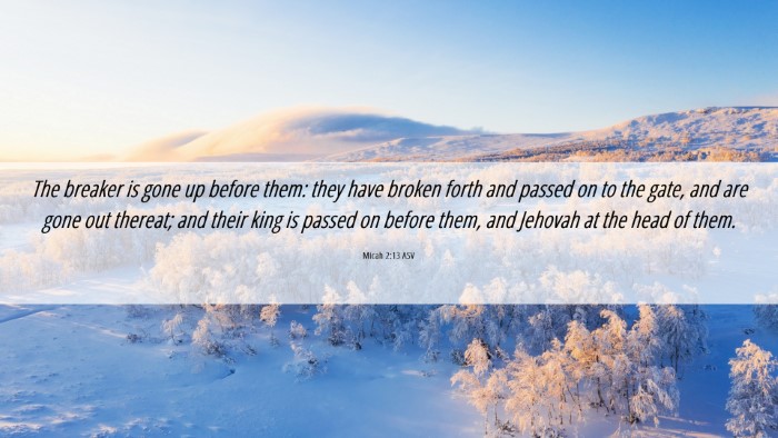 Picture 06 - Micah 2:13 ASV Desktop Wallpaper - The breaker is gone up before them: they have - Desktop Bible Verse Wallpaper