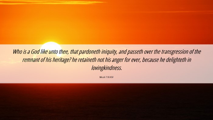 Picture 06 - Micah 7:18 ASV Desktop Wallpaper - Who is a God like unto thee, that pardoneth - Desktop Bible Verse Wallpaper