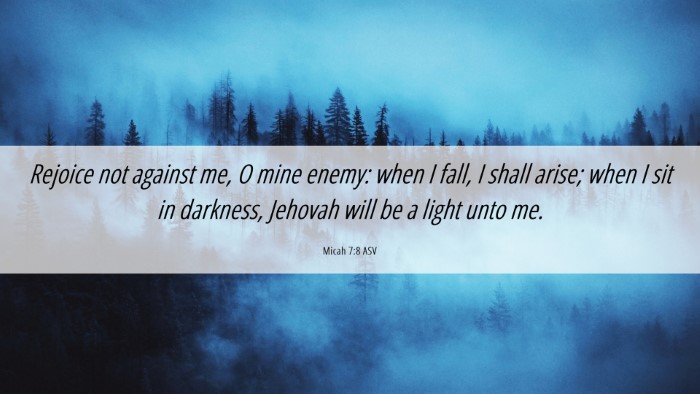 Picture 06 - Micah 7:8 ASV Desktop Wallpaper - Rejoice not against me, O mine enemy: when I - Desktop Bible Verse Wallpaper
