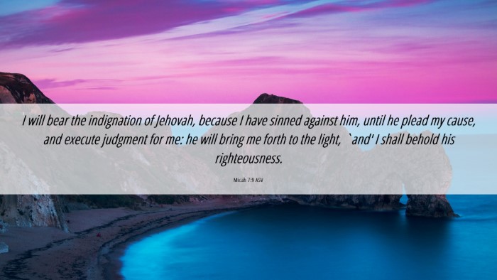 Picture 06 - Micah 7:9 ASV Desktop Wallpaper - I will bear the indignation of Jehovah, because I - Desktop Bible Verse Wallpaper