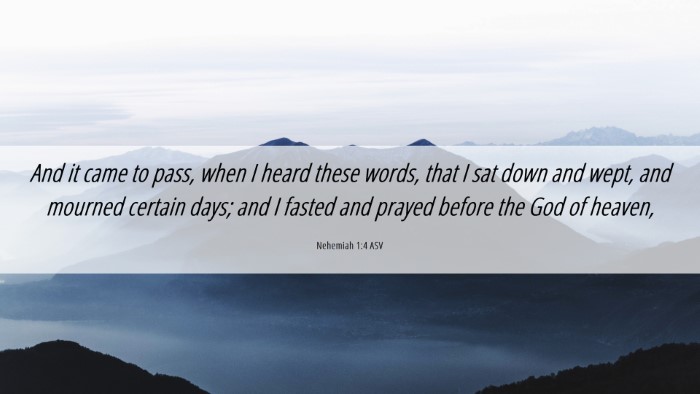 Picture 06 - Nehemiah 1:4 ASV Desktop Wallpaper - And it came to pass, when I heard these words, - Desktop Bible Verse Wallpaper