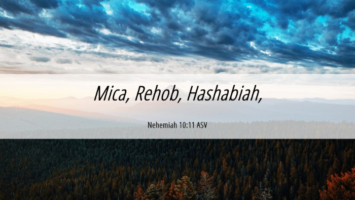 Picture 06 - Nehemiah 10:11 ASV Desktop Wallpaper - Mica, Rehob, - Desktop Bible Verse Wallpaper