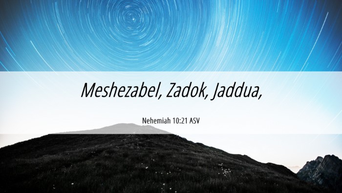 Picture 06 - Nehemiah 10:21 ASV Desktop Wallpaper - Meshezabel, Zadok, - Desktop Bible Verse Wallpaper