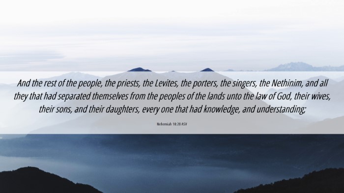 Picture 06 - Nehemiah 10:28 ASV Desktop Wallpaper - And the rest of the people, the priests, the - Desktop Bible Verse Wallpaper