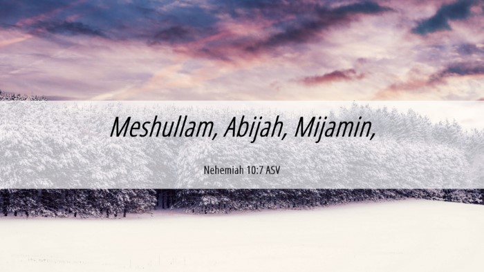 Picture 06 - Nehemiah 10:7 ASV Desktop Wallpaper - Meshullam, Abijah, - Desktop Bible Verse Wallpaper