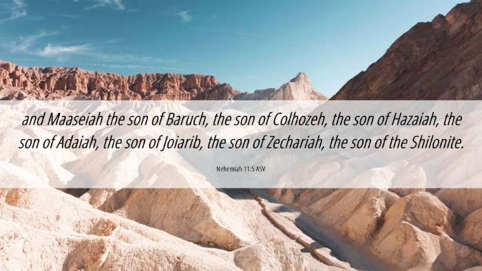 Picture 06 - Nehemiah 11:5 ASV Desktop Wallpaper - and Maaseiah the son of Baruch, the son of - Desktop Bible Verse Wallpaper