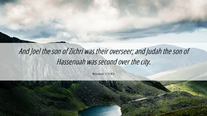 Picture 06 - Nehemiah 11:9 ASV Desktop Wallpaper - And Joel the son of Zichri was their overseer; - Desktop Bible Verse Wallpaper