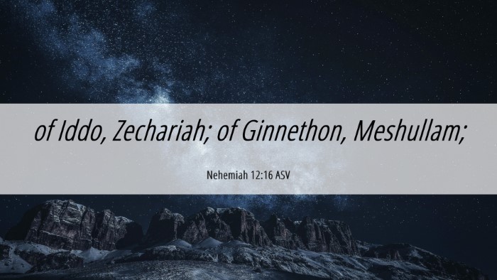 Picture 06 - Nehemiah 12:16 ASV Desktop Wallpaper - of Iddo, Zechariah; of Ginnethon, - Desktop Bible Verse Wallpaper