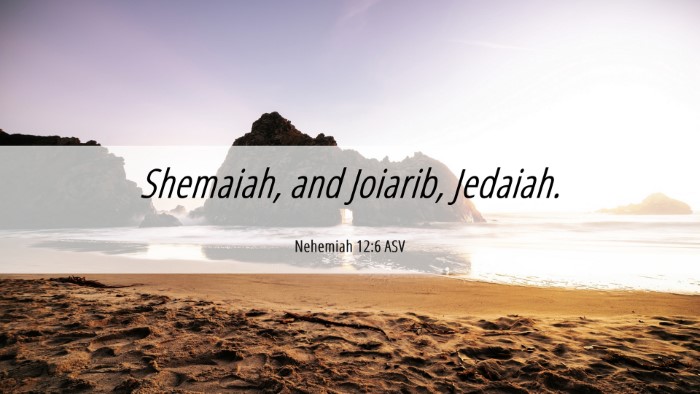 Picture 06 - Nehemiah 12:6 ASV Desktop Wallpaper - Shemaiah, and Joiarib, - Desktop Bible Verse Wallpaper