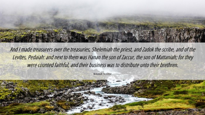 Picture 06 - Nehemiah 13:13 ASV Desktop Wallpaper - And I made treasurers over the treasuries, - Desktop Bible Verse Wallpaper