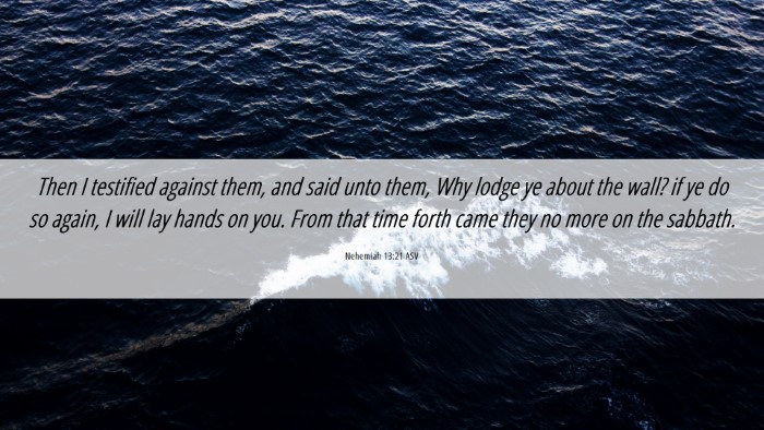 Picture 06 - Nehemiah 13:21 ASV Desktop Wallpaper - Then I testified against them, and said unto - Desktop Bible Verse Wallpaper