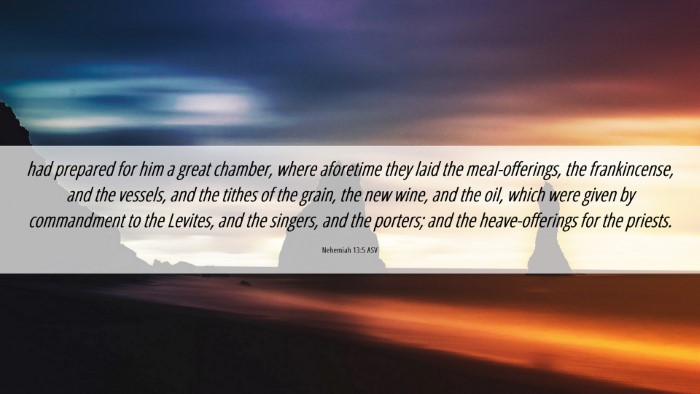 Picture 06 - Nehemiah 13:5 ASV Desktop Wallpaper - had prepared for him a great chamber, where - Desktop Bible Verse Wallpaper