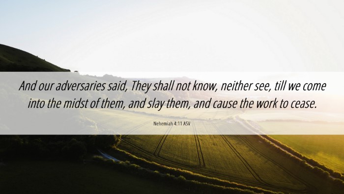Picture 06 - Nehemiah 4:11 ASV Desktop Wallpaper - And our adversaries said, They shall not know, - Desktop Bible Verse Wallpaper