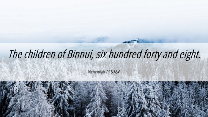 Picture 06 - Nehemiah 7:15 ASV Desktop Wallpaper - The children of Binnui, six hundred forty and - Desktop Bible Verse Wallpaper