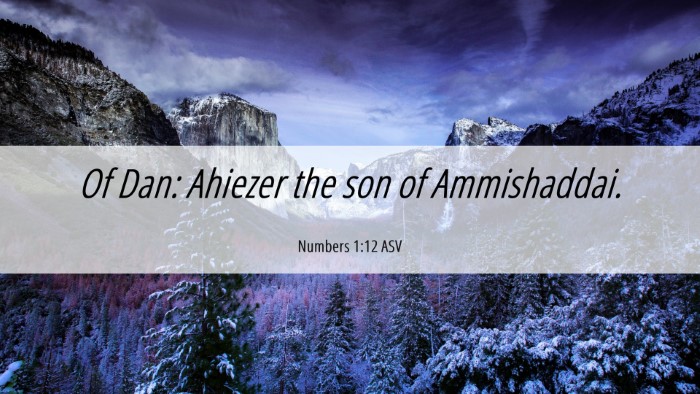 Picture 06 - Numbers 1:12 ASV Desktop Wallpaper - Of Dan: Ahiezer the son of - Desktop Bible Verse Wallpaper