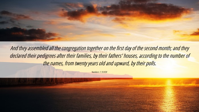Picture 06 - Numbers 1:18 ASV Desktop Wallpaper - And they assembled all the congregation together - Desktop Bible Verse Wallpaper