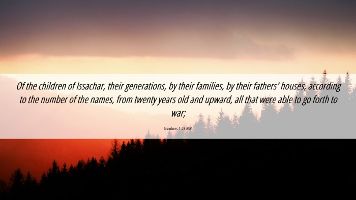 Picture 06 - Numbers 1:28 ASV Desktop Wallpaper - Of the children of Issachar, their generations, - Desktop Bible Verse Wallpaper