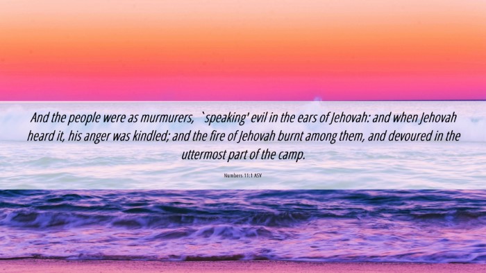 Picture 06 - Numbers 11:1 ASV Desktop Wallpaper - And the people were as murmurers, `speaking' evil - Desktop Bible Verse Wallpaper