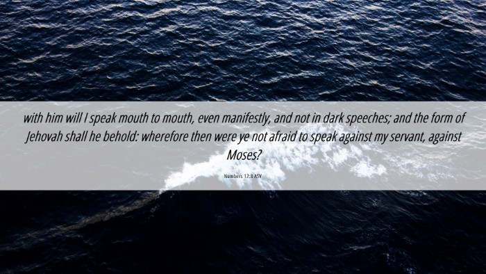 Picture 06 - Numbers 12:8 ASV Desktop Wallpaper - with him will I speak mouth to mouth, even - Desktop Bible Verse Wallpaper