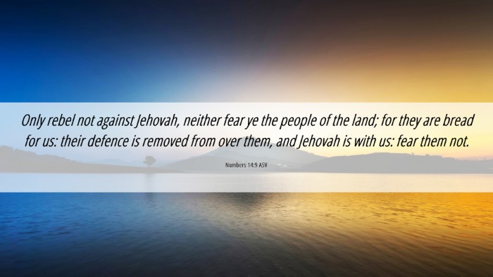 Picture 06 - Numbers 14:9 ASV Desktop Wallpaper - Only rebel not against Jehovah, neither fear ye - Desktop Bible Verse Wallpaper