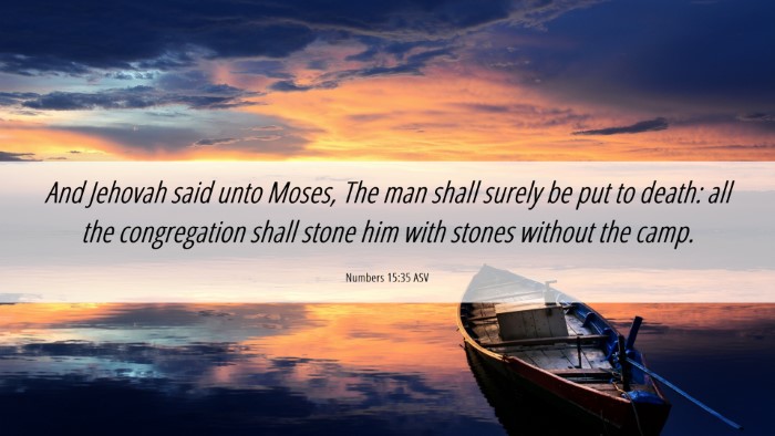 Picture 06 - Numbers 15:35 ASV Desktop Wallpaper - And Jehovah said unto Moses, The man shall surely - Desktop Bible Verse Wallpaper