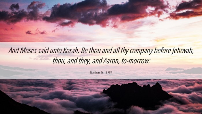Picture 06 - Numbers 16:16 ASV Desktop Wallpaper - And Moses said unto Korah, Be thou and all thy - Desktop Bible Verse Wallpaper
