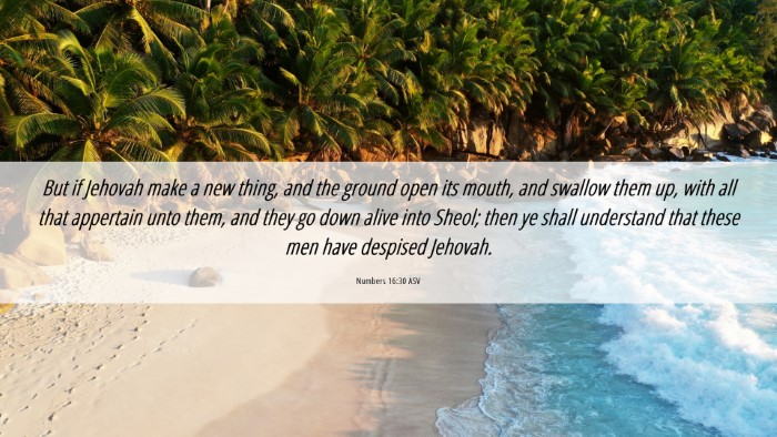 Picture 06 - Numbers 16:30 ASV Desktop Wallpaper - But if Jehovah make a new thing, and the ground - Desktop Bible Verse Wallpaper