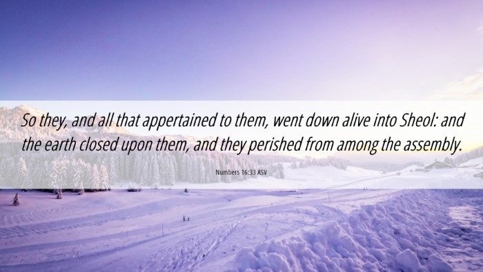 Picture 06 - Numbers 16:33 ASV Desktop Wallpaper - So they, and all that appertained to them, went - Desktop Bible Verse Wallpaper