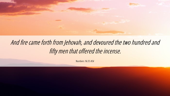 Picture 06 - Numbers 16:35 ASV Desktop Wallpaper - And fire came forth from Jehovah, and devoured - Desktop Bible Verse Wallpaper