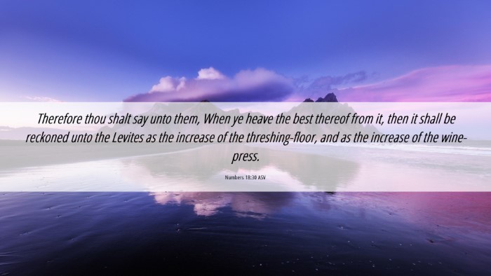 Picture 06 - Numbers 18:30 ASV Desktop Wallpaper - Therefore thou shalt say unto them, When ye heave - Desktop Bible Verse Wallpaper