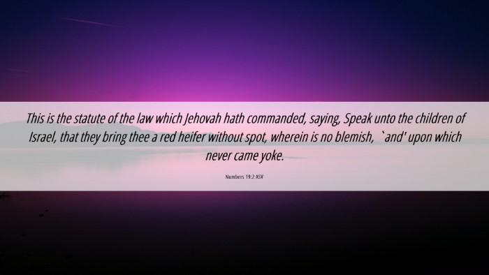 Picture 06 - Numbers 19:2 ASV Desktop Wallpaper - This is the statute of the law which Jehovah hath - Desktop Bible Verse Wallpaper