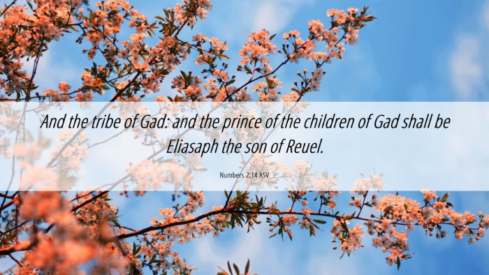 Picture 06 - Numbers 2:14 ASV Desktop Wallpaper - And the tribe of Gad: and the prince of the - Desktop Bible Verse Wallpaper